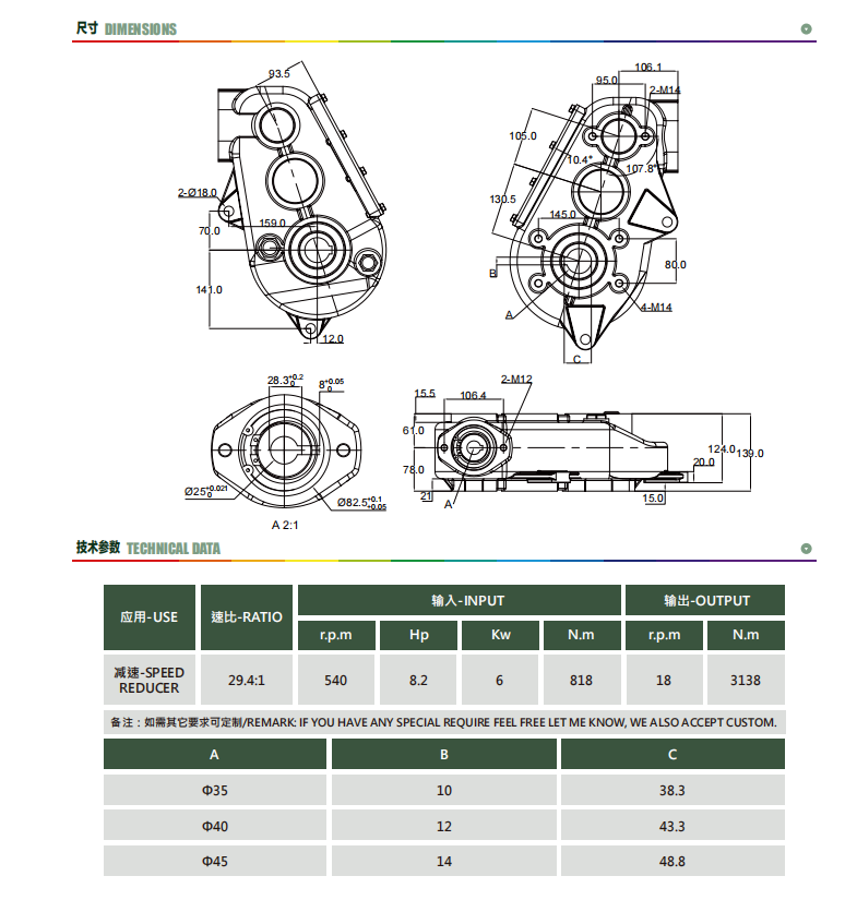 Hydraulic Fertilizer Spreader Gearbox